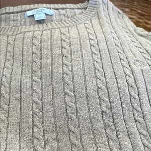 Izod Womens Cable Knit Crewneck Sweater - Gray
